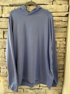 Peter Millar Lightweight Hooded Pullover - Light Blue